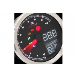 DIGITAL MULTIFUNCTION COCKPIT TNT-04 TACHOMETER/TACHOMETER WITH CHROME RING