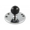 CHROME ROUND BASE PLATE WITH 1 INCH B-BALL - 2.5 INCH PLATE DIAMETER
