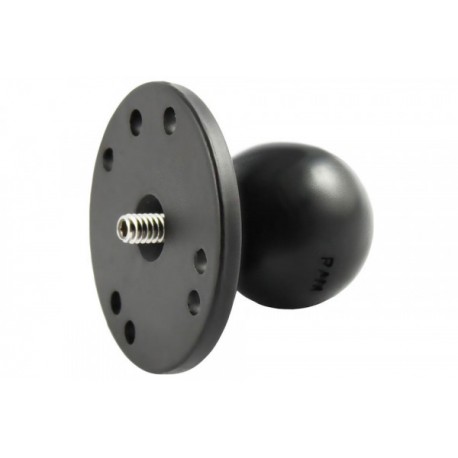 BASE PLATE WITH 1/4 INCH-20 MALE THREADED POST - 1.5 INCH C-BALL FOR CAMERAS