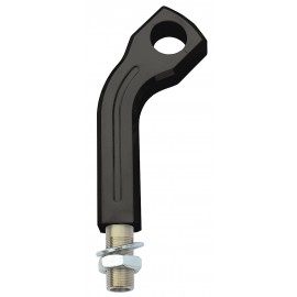 ALU-RISER CRANKED 150MM HIGH BLACK 22MM FIXING WITH WIRE THROUGH