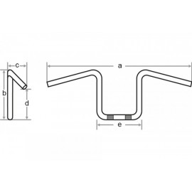 APE HANGER X-LARGE 1 INCH H50 NOTCH