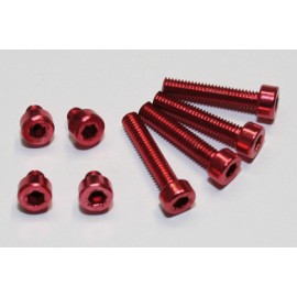 ALUMINIUM SCREW SET M4 RED ANODIZED