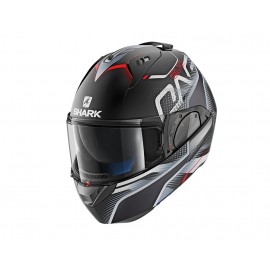 SHARK EVO ONE 2 KEENSER MATE NEGRO PLATA ROJO